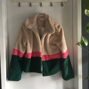 NOIZE Jill Three Colour Faux-Fur Jacket